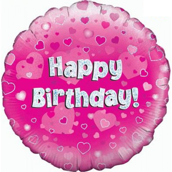 SALE > Birthday - Pink Holographic - 18 inch - Oaktree