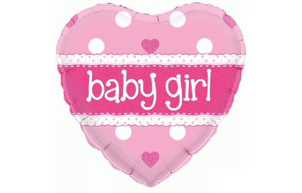 Baby Girl Heart Holograpic - 18 inch - Oaktree