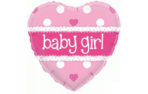 Baby Girl Heart Holograpic - 18 inch - Oaktree