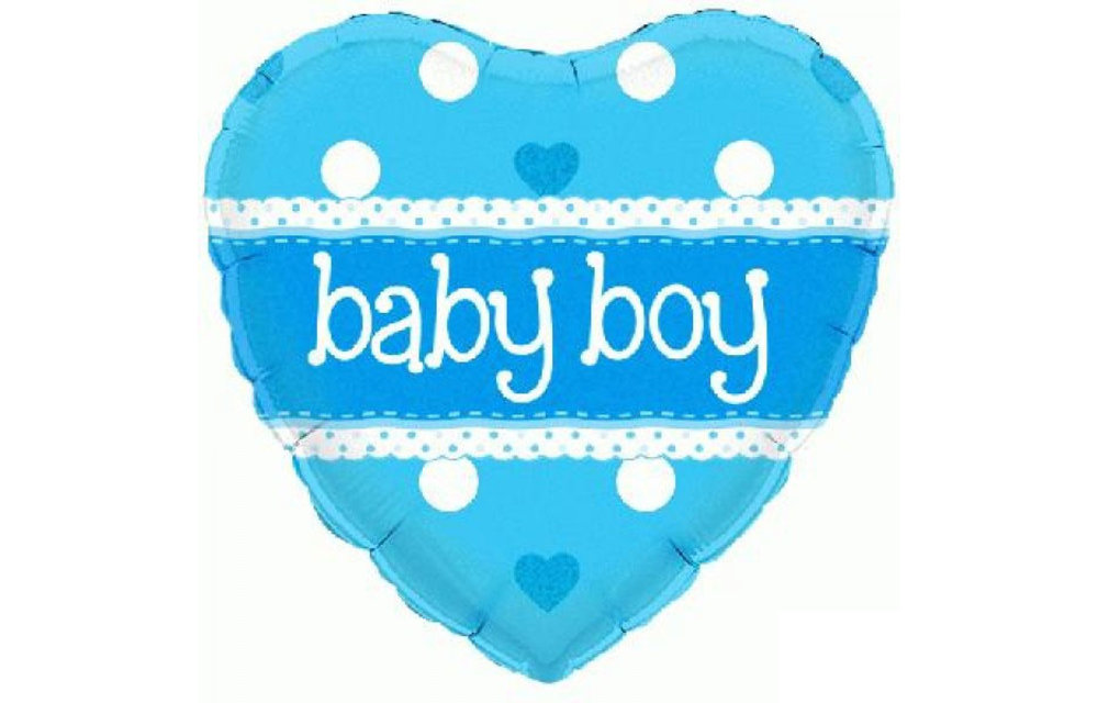 Baby Boy Heart Holograpic - 18 inch - Oaktree