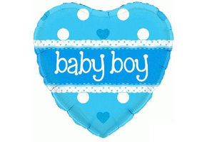 Baby Boy Heart Holograpic - 18 inch - Oaktree