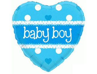Baby Boy Heart Holograpic - O18"/45cm