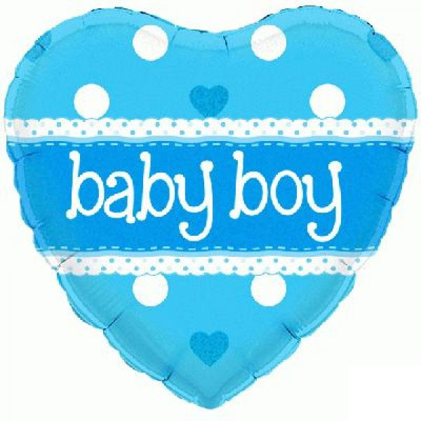 Baby Boy Heart Holograpic - 18 inch - Oaktree