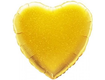 Heart - Glittering Holographic Gold - 18 inch - Oaktree