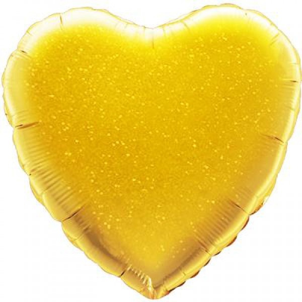 Heart - Glittering Holographic Gold - 18 inch - Oaktree