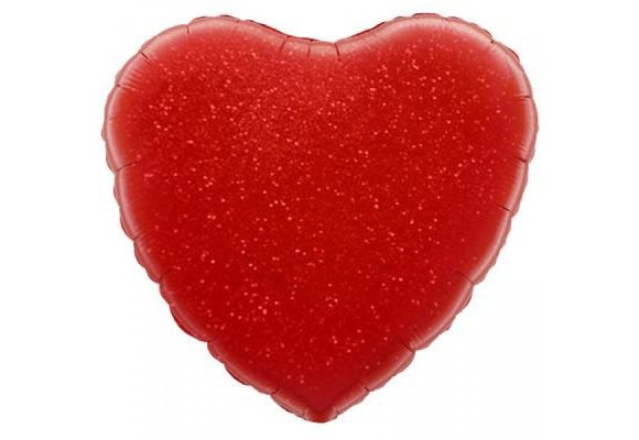Heart - Glittering Holographic Red - 18 inch - Oaktree