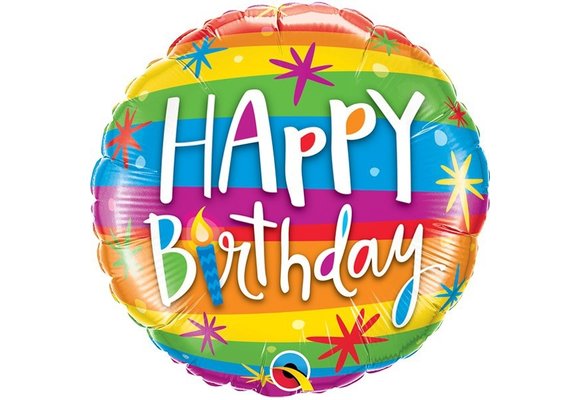 Birthday Rainbow Stripes - Q18"/45 cm