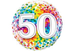 Rainbow Confetti - 50 - 18 inch - Qualatex