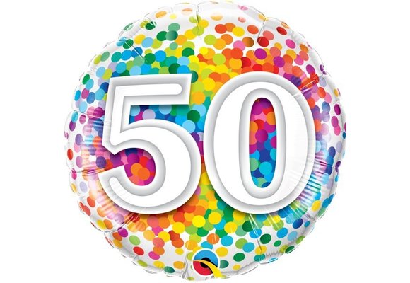 SALE > Rainbow Confetti - 50 - 18 inch - Qualatex