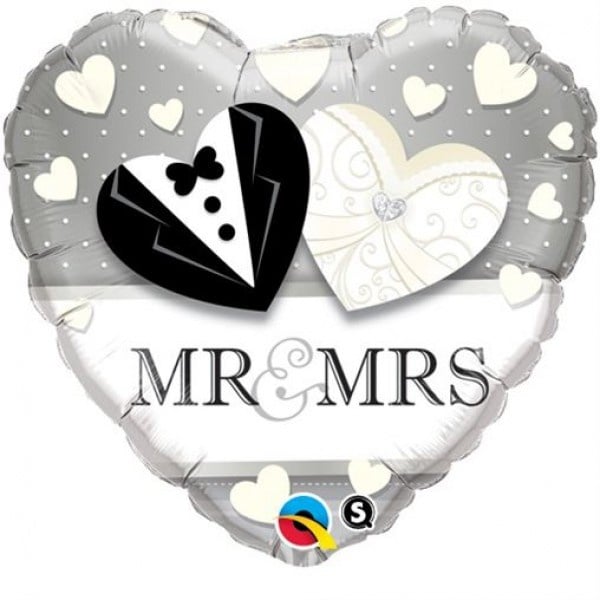 Heart Mr & Mrs Wedding - Q18"/45cm