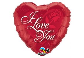 Heart  - I Love You Red Rose - 18 inch - Qualatex.