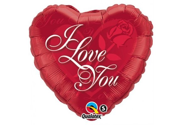 Heart  - I Love You Red Rose - 18 inch - Qualatex.