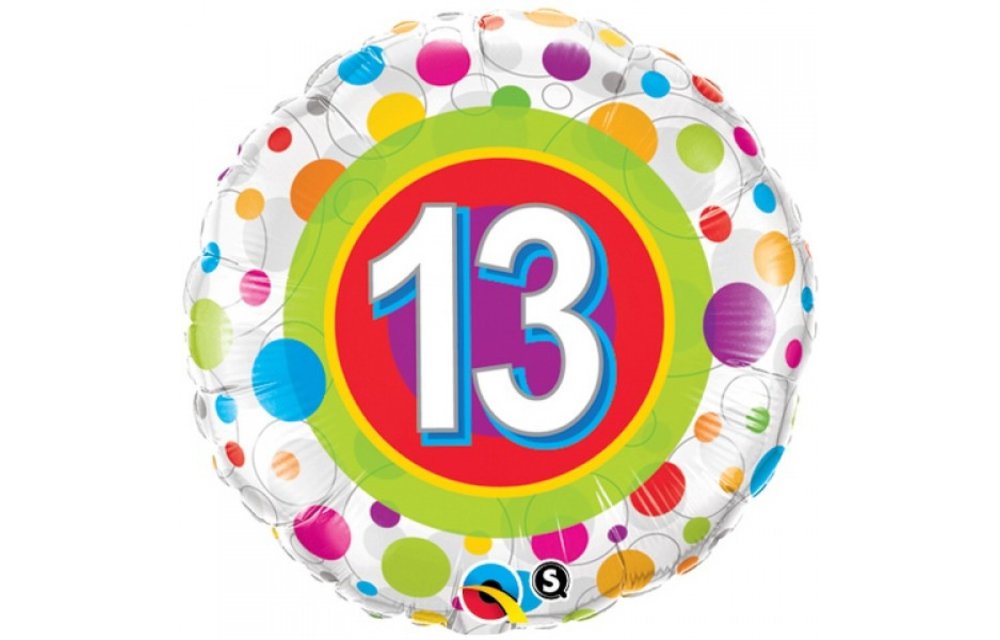 SALE > Colourful Dots Age 13 - 18 inch - Qualatex