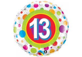 SALE > Colourful Dots Age 13 - 18 inch - Qualatex