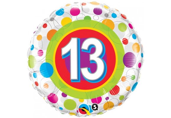 SALE > Colourful Dots Age 13 - 18 inch - Qualatex