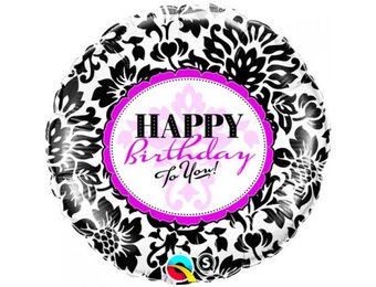 Birthday - Elegant Damask - 18 inch - Qualatex