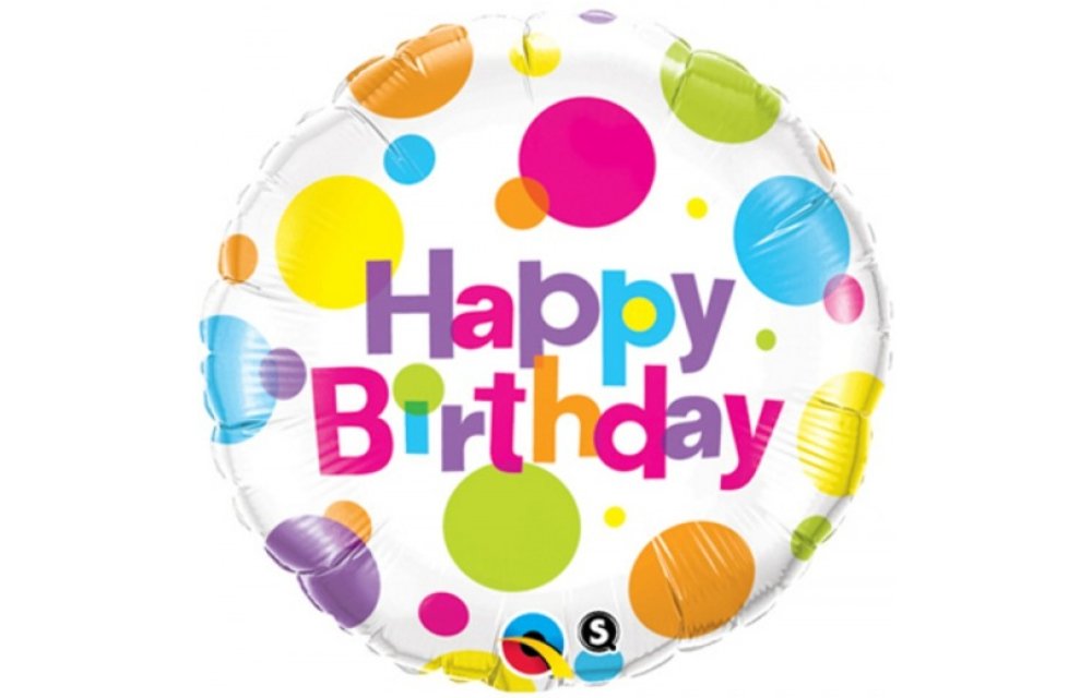 Big Polka Dots - Birthday - 18 inch - Qualatex