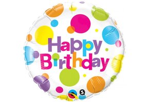 Birthday - Big Polka Dots - 18 inch - Qualatex