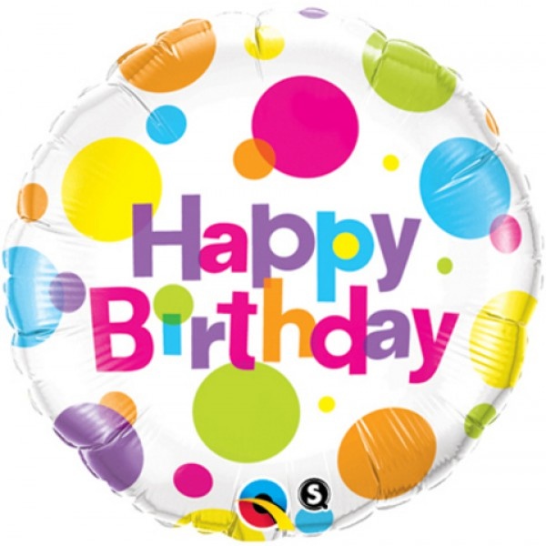 Big Polka Dots - Birthday - 18 inch - Qualatex