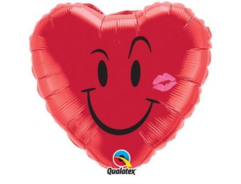 Heart Naughty Smile and a Kiss - Q18"/45cm