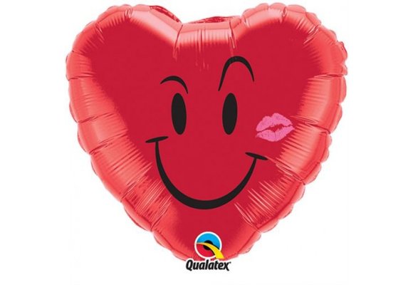 Heart Naughty Smile and a Kiss - Q18"/45cm