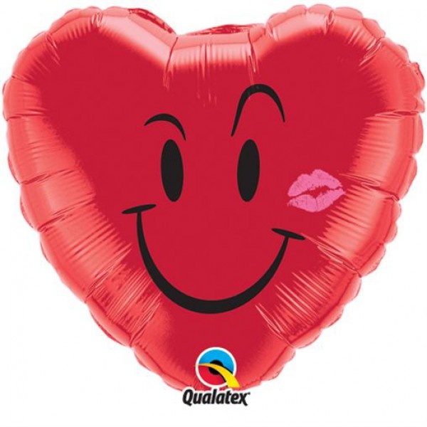 Heart Naughty Smile and a Kiss - Q18"/45cm