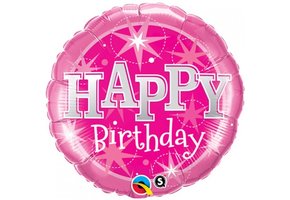 Birthday Pink Sparkle - Q18"/45cm