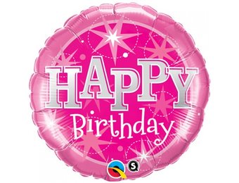 Birthday Pink Sparkle - Q18"/45cm