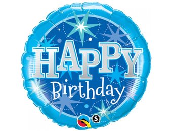 Birthday - Blue Sparkle - 18 inch - Qualatex
