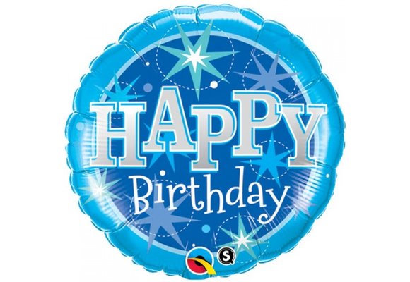 Birthday Blue Sparkle - Q18"/45cm