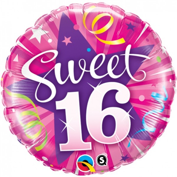 SALE > Birthday Shining Star Sweet 16 Pink - Q18"/45cm