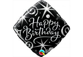 Square - Elegant Sparkles & Swirls - Birthday - Q18"/45cm