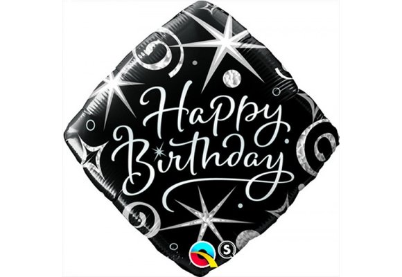 Square - Elegant Sparkles & Swirls - Birthday - Q18"/45cm