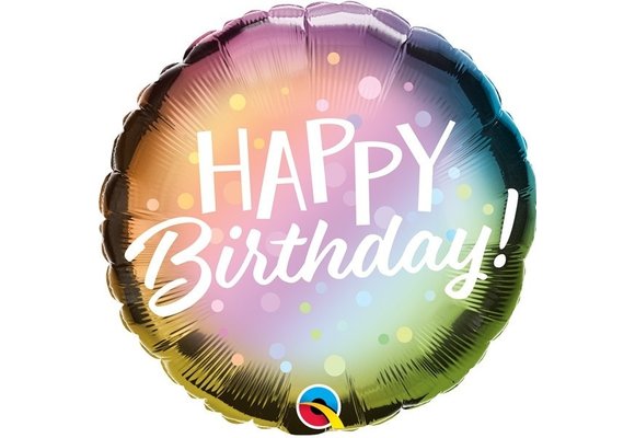 Birthday Ombre Metallic & Dots - Q18"/45cm
