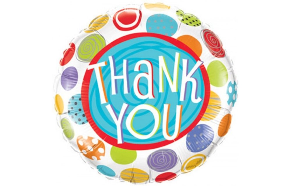 Thank You Patterned Dots - 18 inch - Qualatex