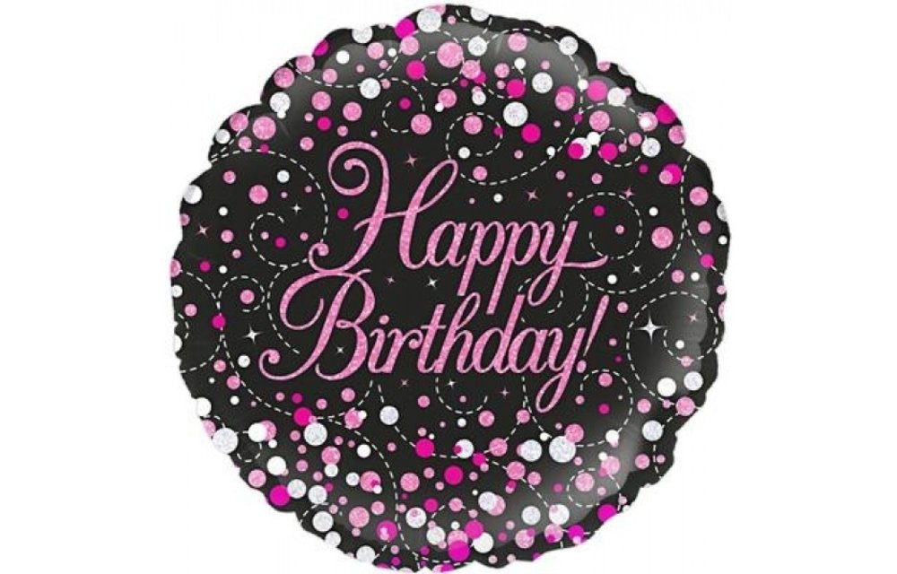 Sparkling Fizz - Birthday - Black & Pink - 18 inch - Oaktree