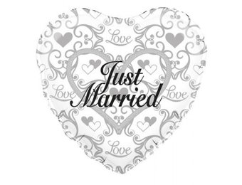 Just Married Filigree- O18"/45cm