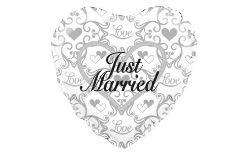 Just Married Filigree- O18"/45cm