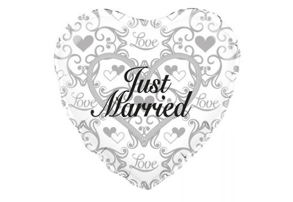 Just Married Filigree- O18"/45cm