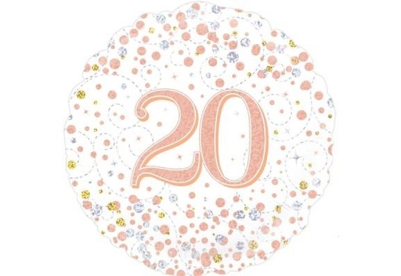 Sparkling Fizz - 20 - White/Rose Gold - 18 inch - Oaktree