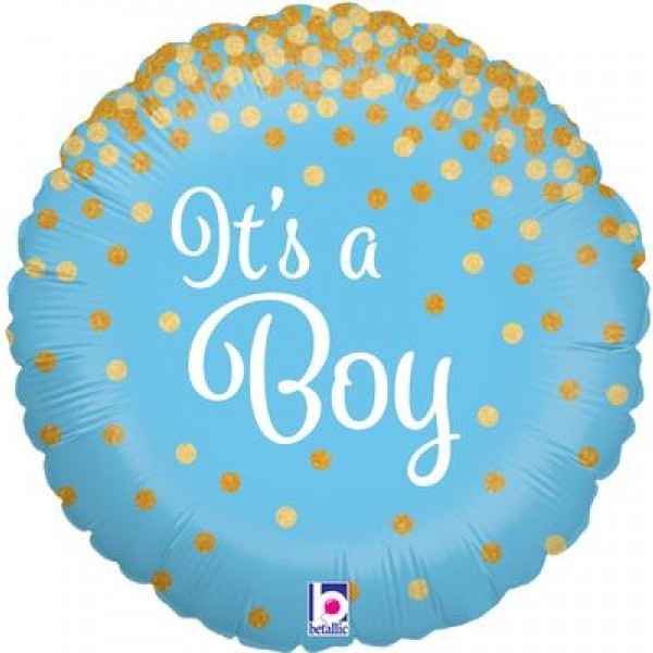 It's A Boy Glittering Holographic - O18"/45cm