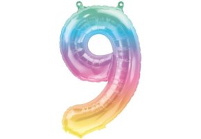SALE > Cijfer Rainbow 9 - 16"/40cm zelfsluitend