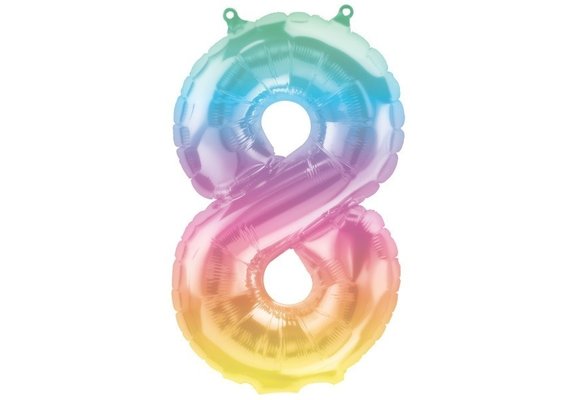 SALE > Cijfer Rainbow 8 - 16"/40cm zelfsluitend