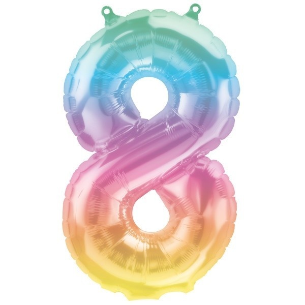 Cijfer Mini Rainbow 8- 16"/40cm zelfsluitend