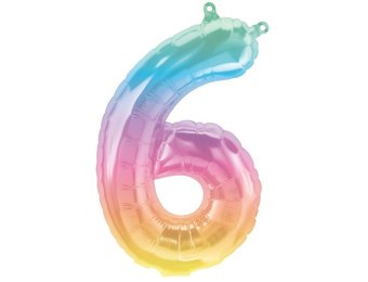 Cijfer Mini Rainbow 6 - 16"/40cm zelfsluitend