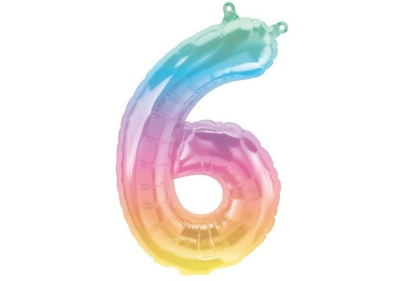 SALE > Cijfer Rainbow 6 - 16"/40cm zelfsluitend