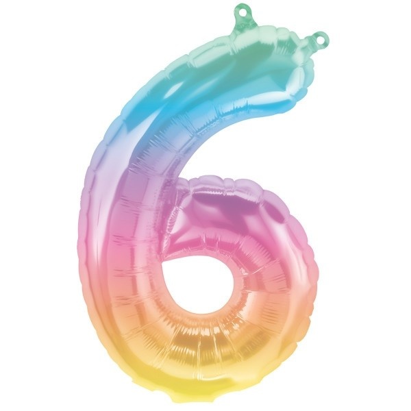 Cijfer Mini Rainbow 6 - 16"/40cm zelfsluitend