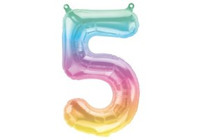 SALE > Cijfer Rainbow 5 - 16"/40cm zelfsluitend