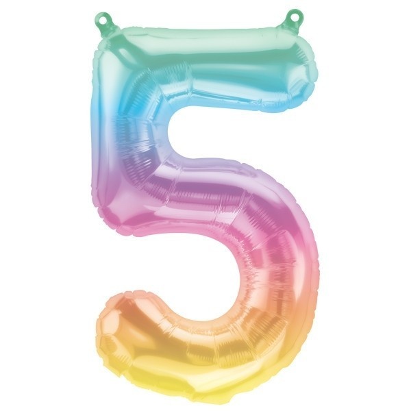 Cijfer Mini Rainbow 5 - 16"/40cm zelfsluitend