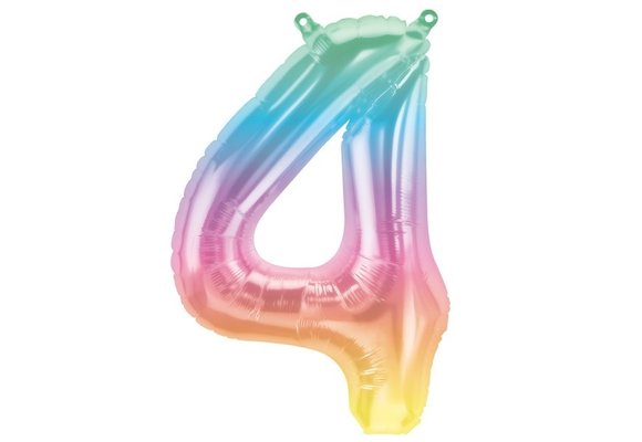 Cijfer Mini Rainbow 4 - 16"/40cm zelfsluitend
